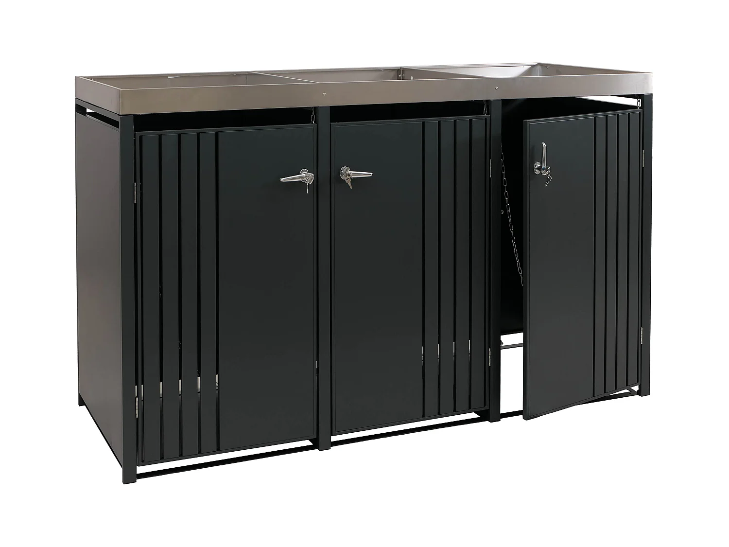 Osłona na trzy pojemniki na śmieci MCW-O67,  antracyt