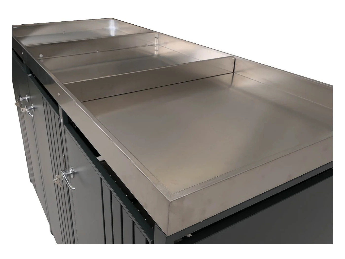 Osłona na trzy pojemniki na śmieci MCW-O67,  antracyt