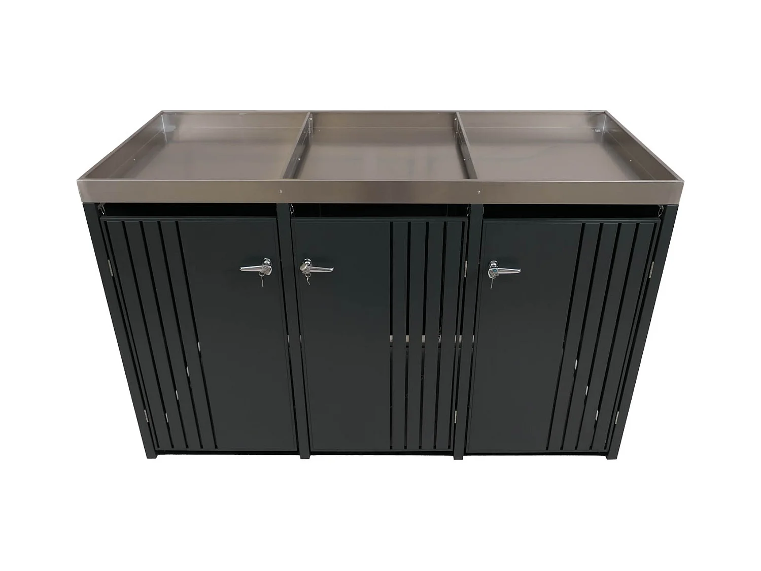 Osłona na trzy pojemniki na śmieci MCW-O67,  antracyt