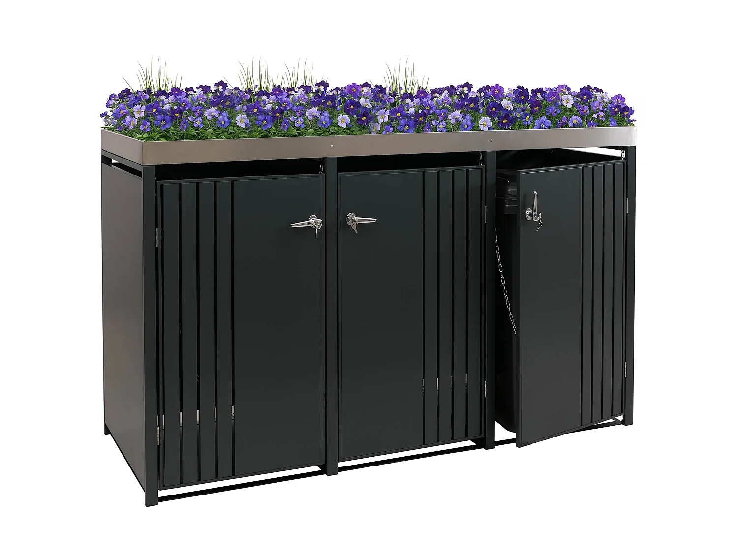 3-delige afvalbakbekleding MCW-O67,  antraciet