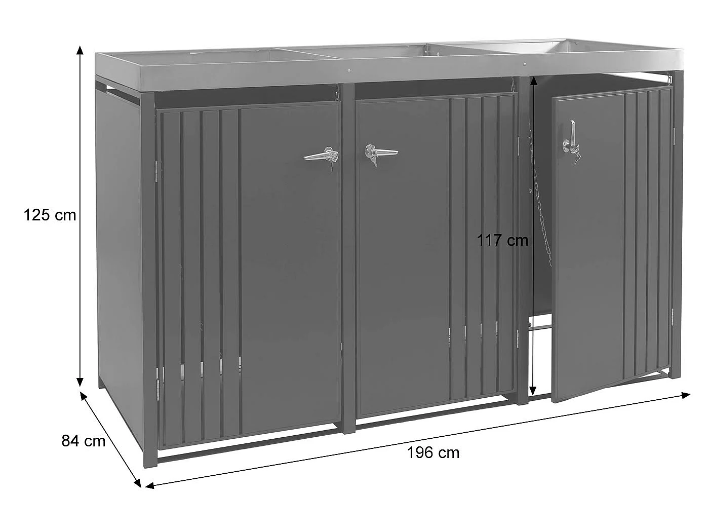 3-delige afvalbakbekleding MCW-O67,  antraciet