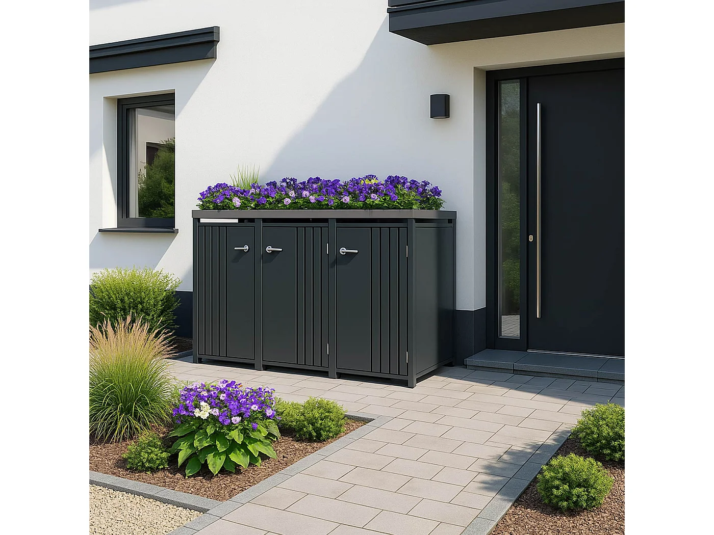 3-delige afvalbakbekleding MCW-O67,  antraciet