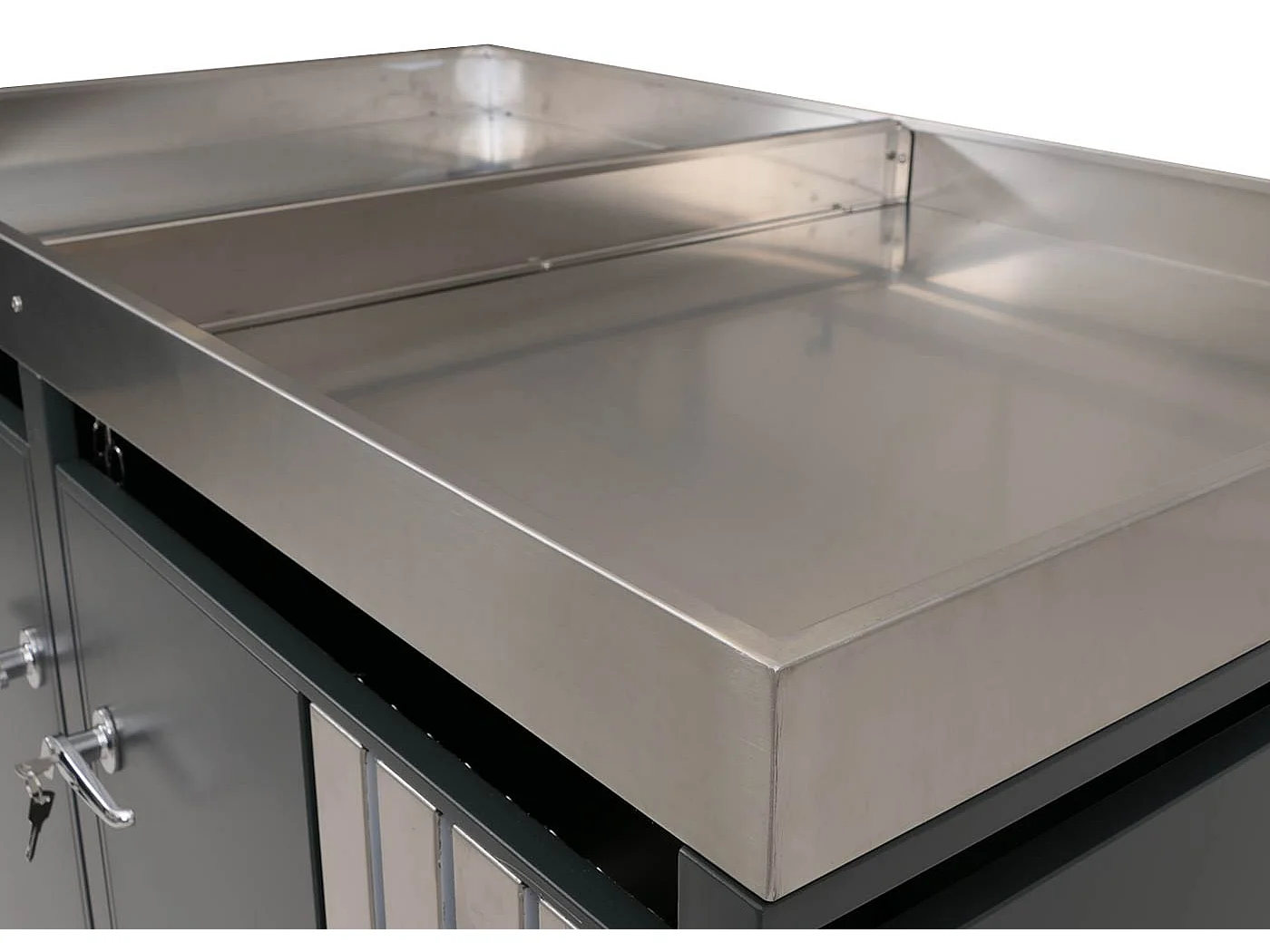 2er-Mülltonnenverkleidung MCW-O67, Anthrazit Edelstahl