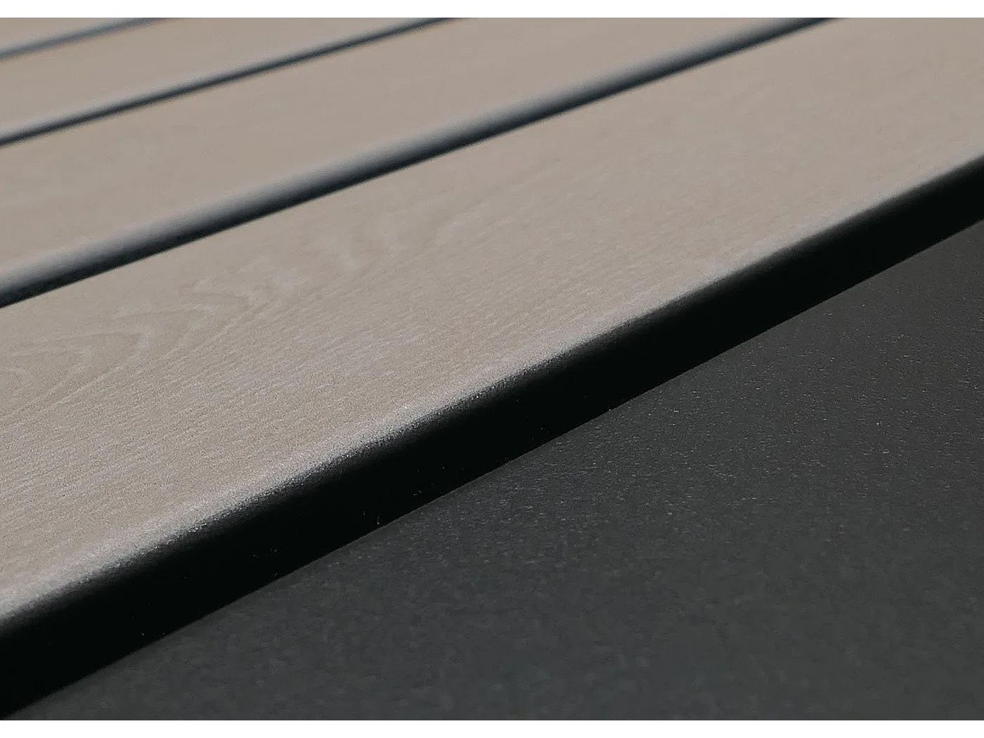 Copribidone triplo MCW-O67, copricassonetto con fioriera, metallo 125x196x84cm 75kg ~ antracite effetto legno chiaro