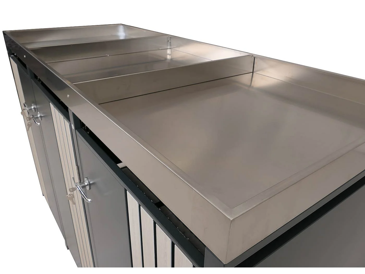 3-delige afvalbakbekleding MCW-O67,  antraciet houtlook licht