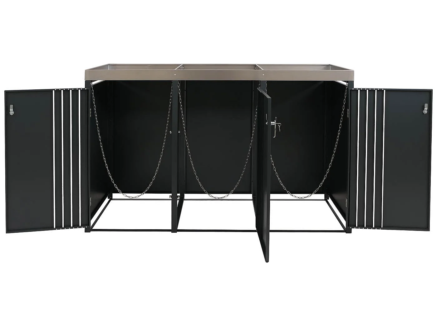 3-delige afvalbakbekleding MCW-O67,  antraciet houtlook licht