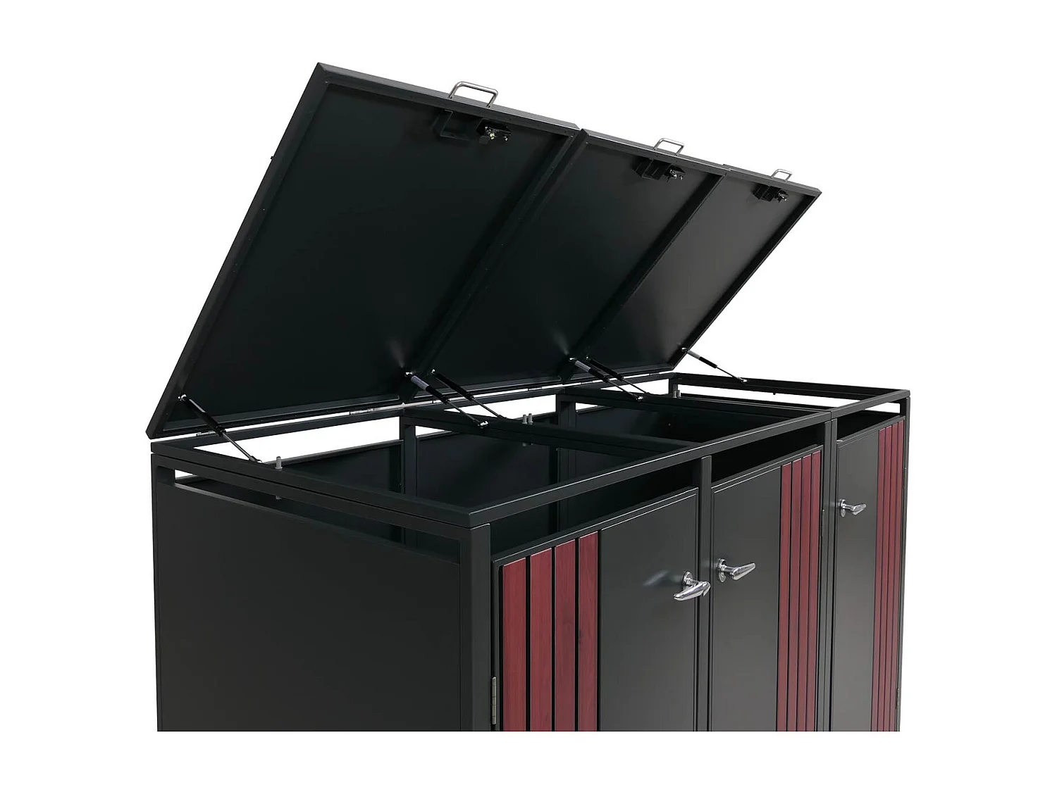 3-delige afvalbakbekleding MCW-O67,  antraciet houtlook donker