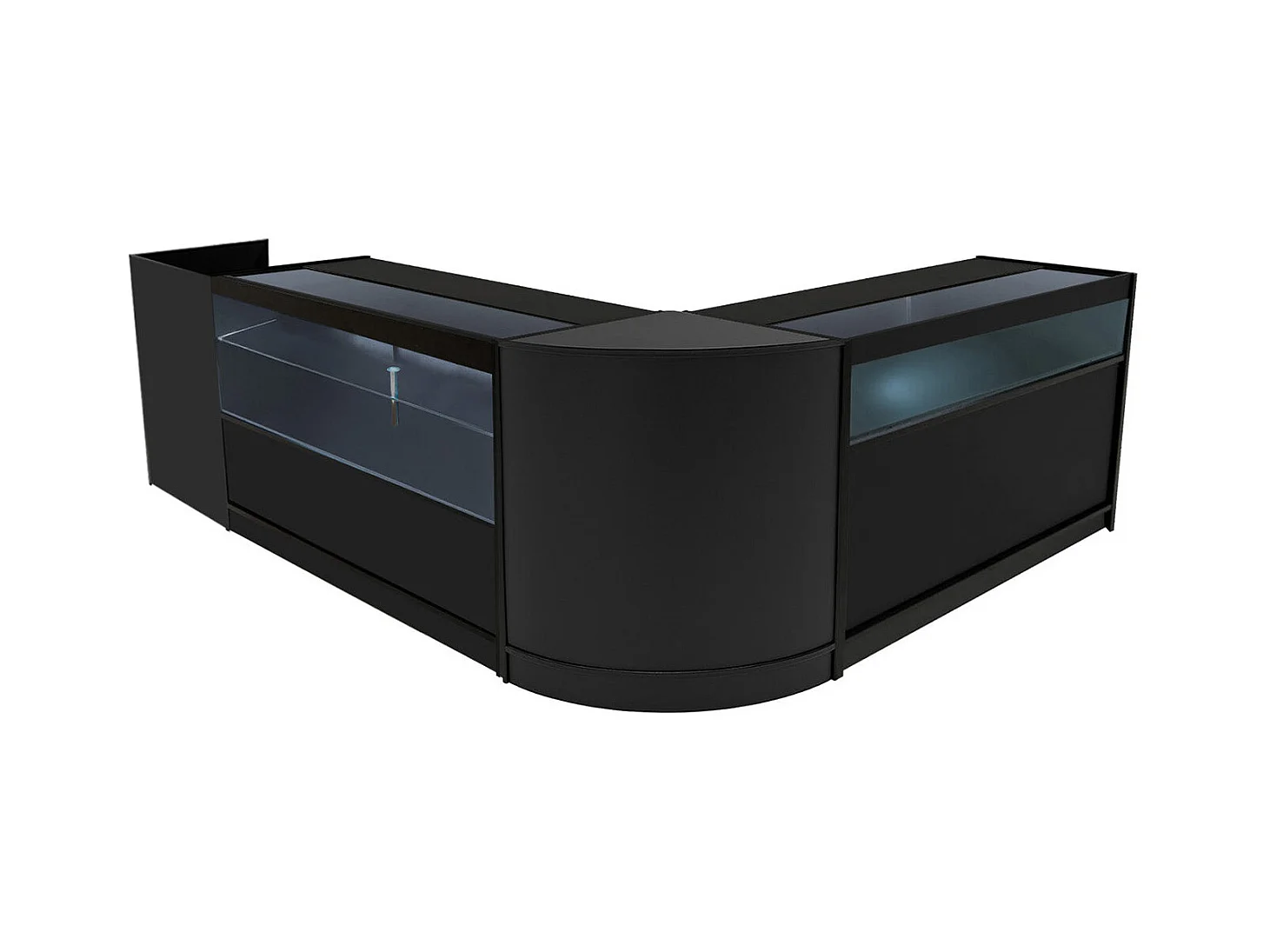 Conjunto de BalcÃµes Comerciais com Luz LED "GRAVITY" CM60 + B1500 + C1500 + TB60 â€“ cor Preto