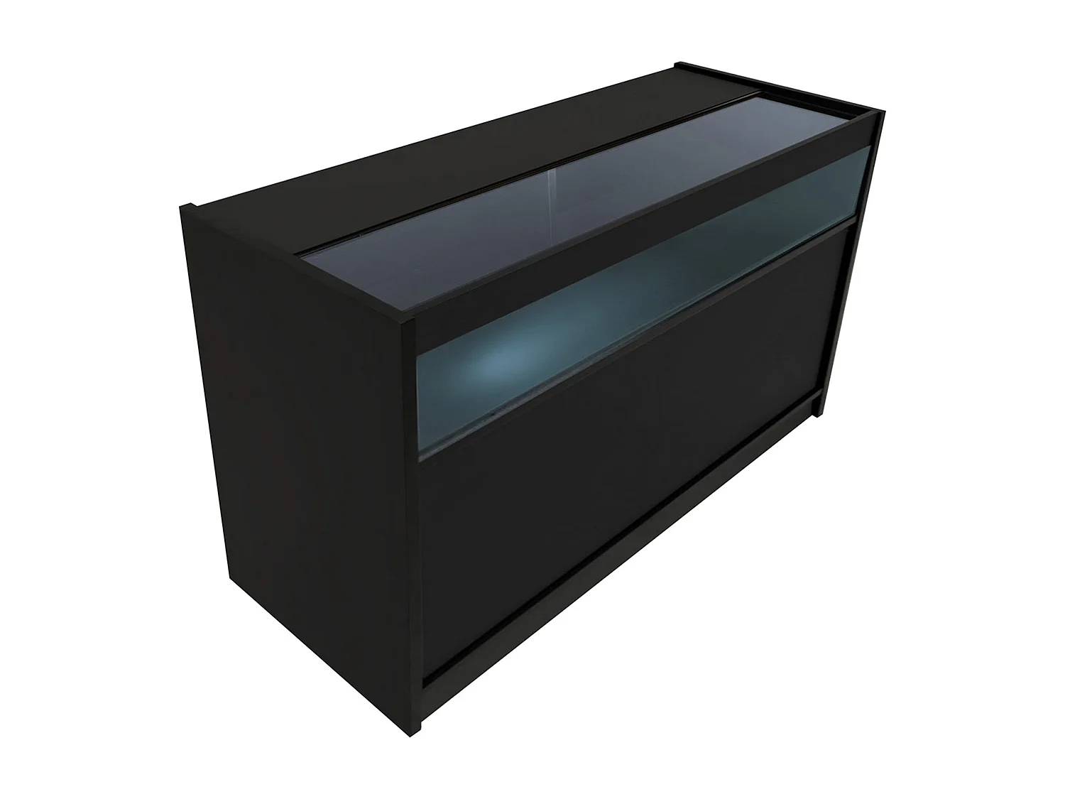 Conjunto de BalcÃµes Comerciais com Luz LED "GRAVITY" CM60 + B1500 + C1500 + TB60 â€“ cor Preto