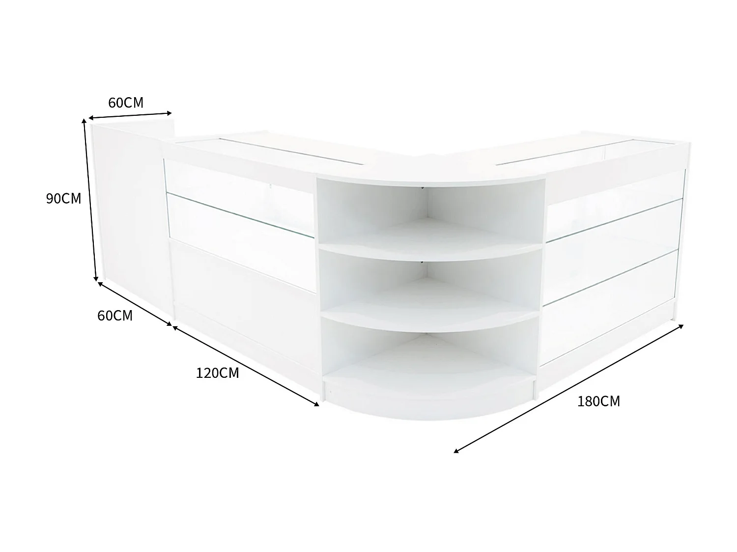 Theia LED Winkel Toonbank Set K1200, C1200, TB60 & LM60 - Wit