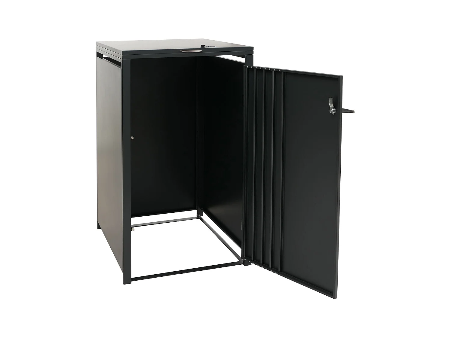 Osłona na pojemnik na śmieci 1 MCW-O67,  antracytowy, jasny wygląd drewna