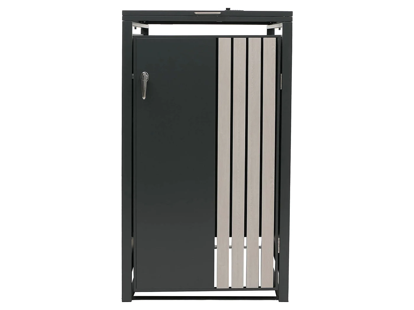 1-persoons afvalcontainerbehuizing MCW-O67,  antraciet houtlook licht