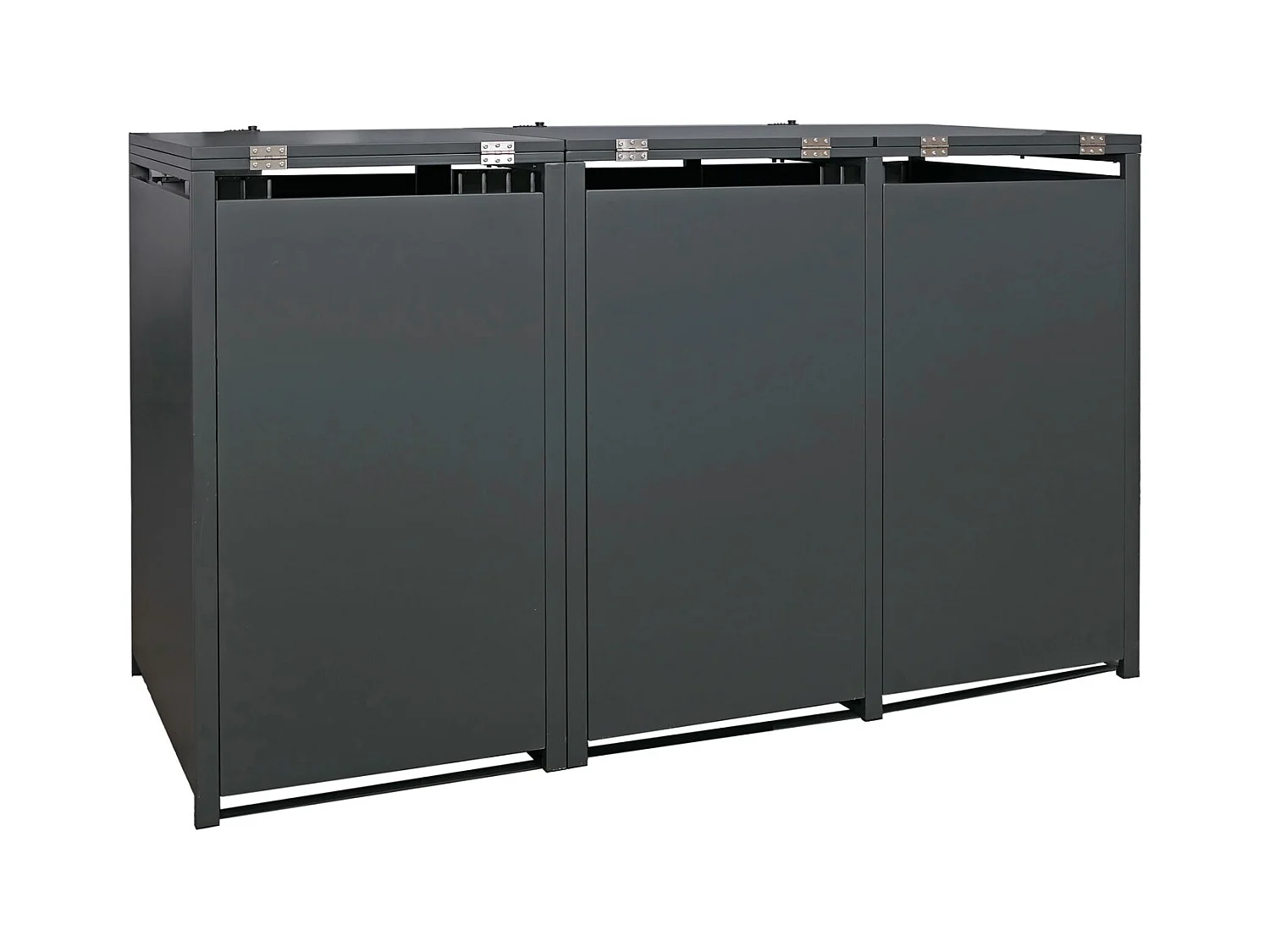 Osłona na trzy pojemniki na śmieci MCW-O67,  antracytowy, jasny wygląd drewna