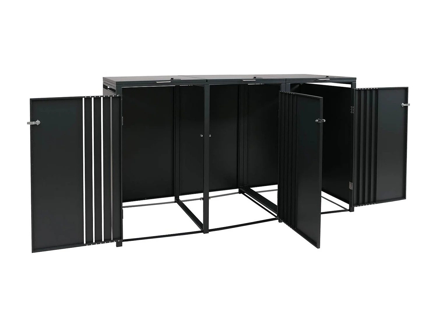 3-delige afvalbakbekleding MCW-O67,  antraciet houtlook licht