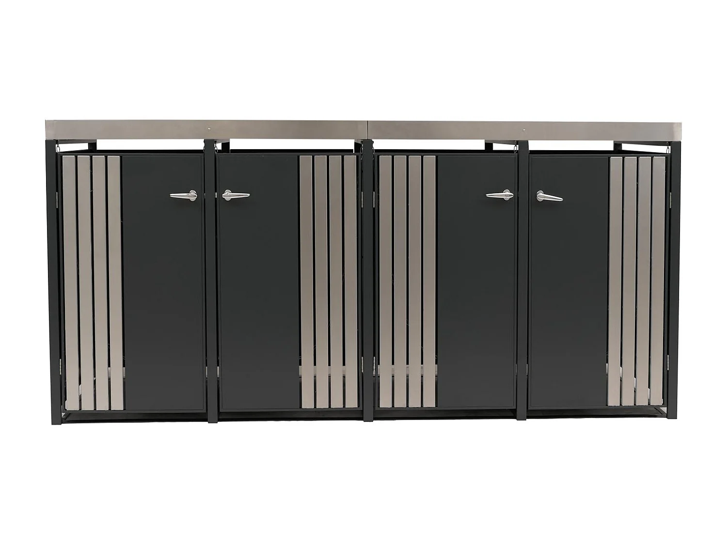 Mülltonnenverkleidung MCW-O67, Anthrazit Edelstahl