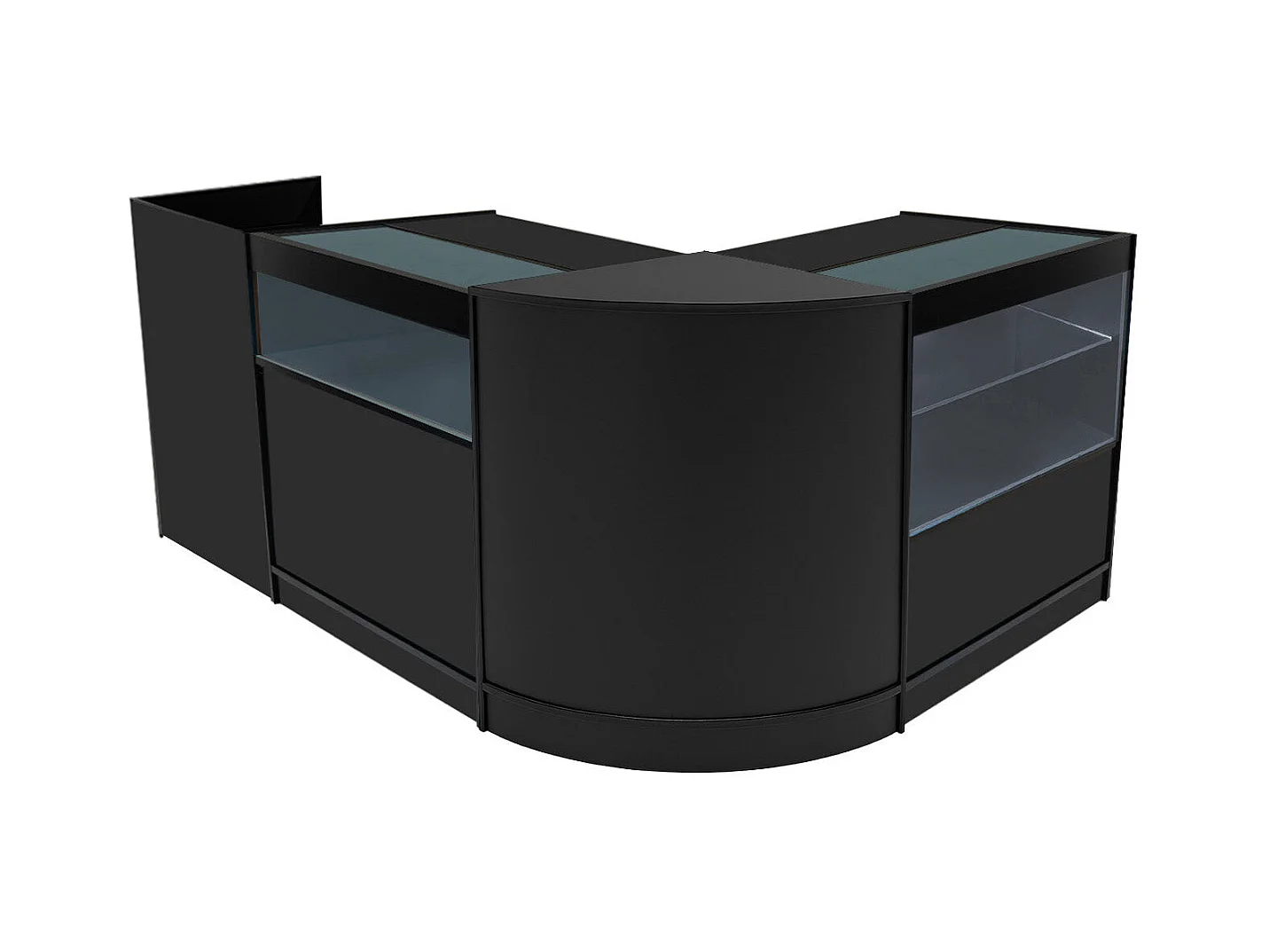 Conjunto de BalcÃµes Comerciais com Luz LED "GRAVITY" CM60 + B900 + C900 + TB60 â€“ cor Preto