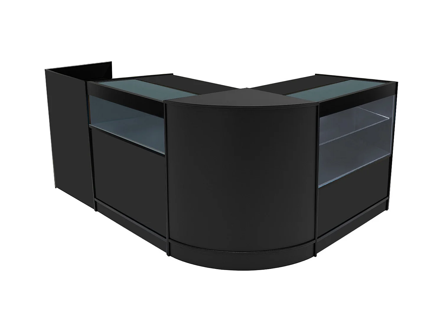 Conjunto de BalcÃµes Comerciais com Luz LED "GRAVITY" CM60 + B900 + C900 + TB60 â€“ cor Preto