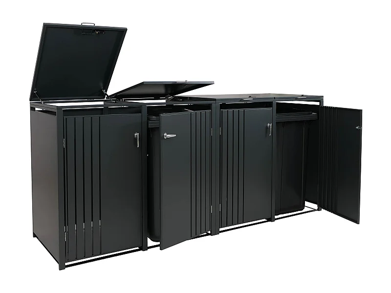 Osłona na 4 pojemniki na śmieci MCW-O67,  antracytowy