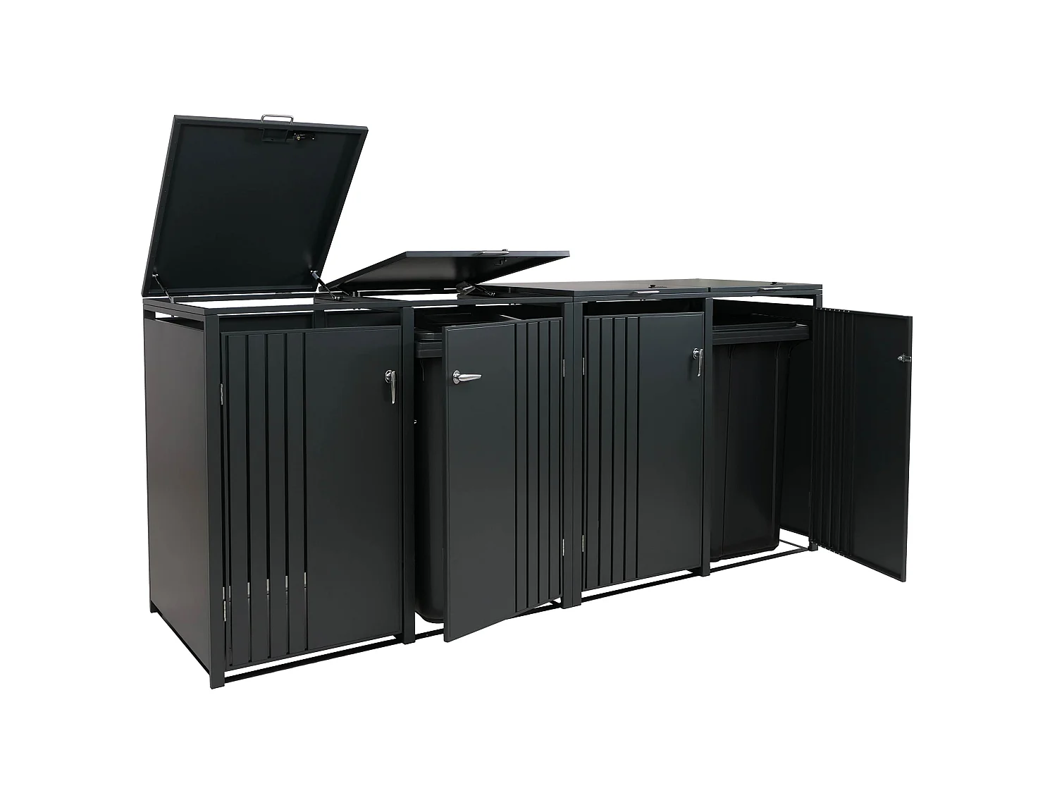 Osłona na 4 pojemniki na śmieci MCW-O67,  antracytowy