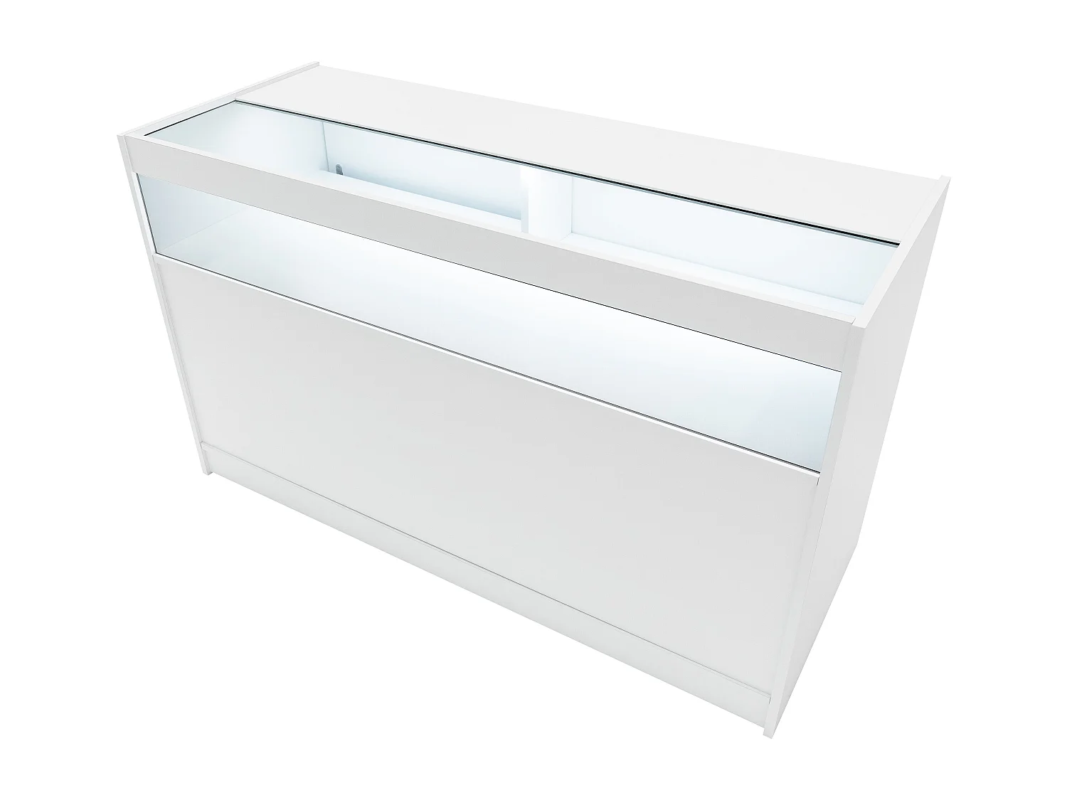 Set Mostradores Comerciales con Luz LED "GRAVITY"  CM60 + B1500 + C1500 + TB60 – Blanco