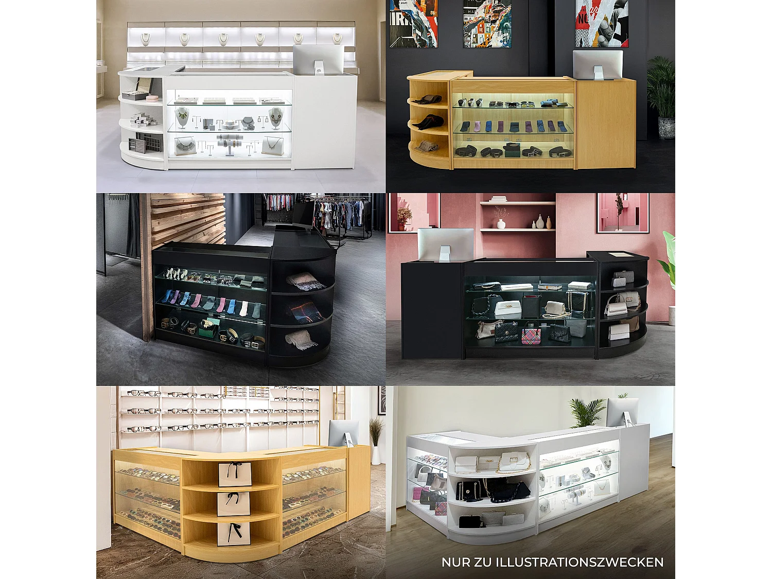 Comptoirs de Vente à LED Ensemble Gravity - Blanc CM60, B1500, C1500, TB60