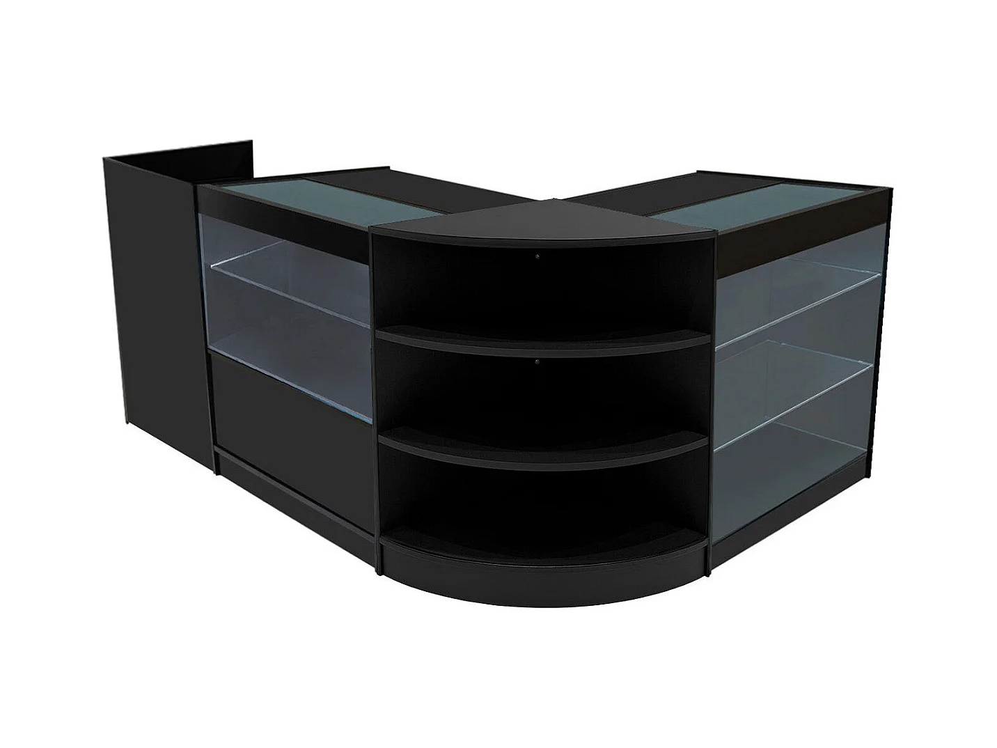 Set Mostradores Comerciales con Luz LED "THEIA"  LM60 + K900 + C900 + TB60 – Negro