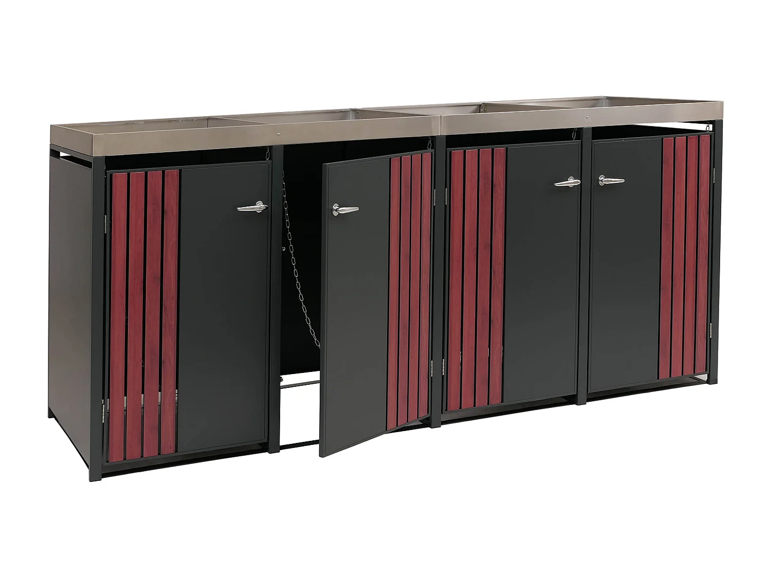 Osłona na pojemnik na śmieci MCW-O67,  antracytowy wygląd drewna ciemny