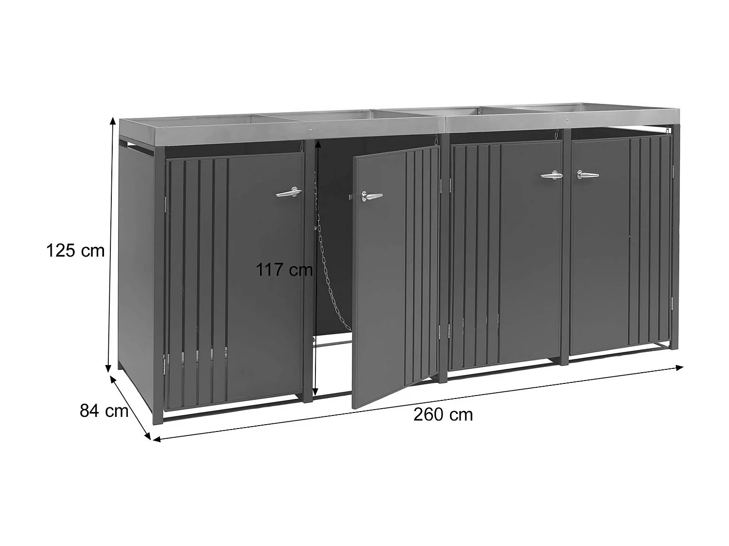 Osłona na pojemnik na śmieci MCW-O67,  antracytowy wygląd drewna ciemny