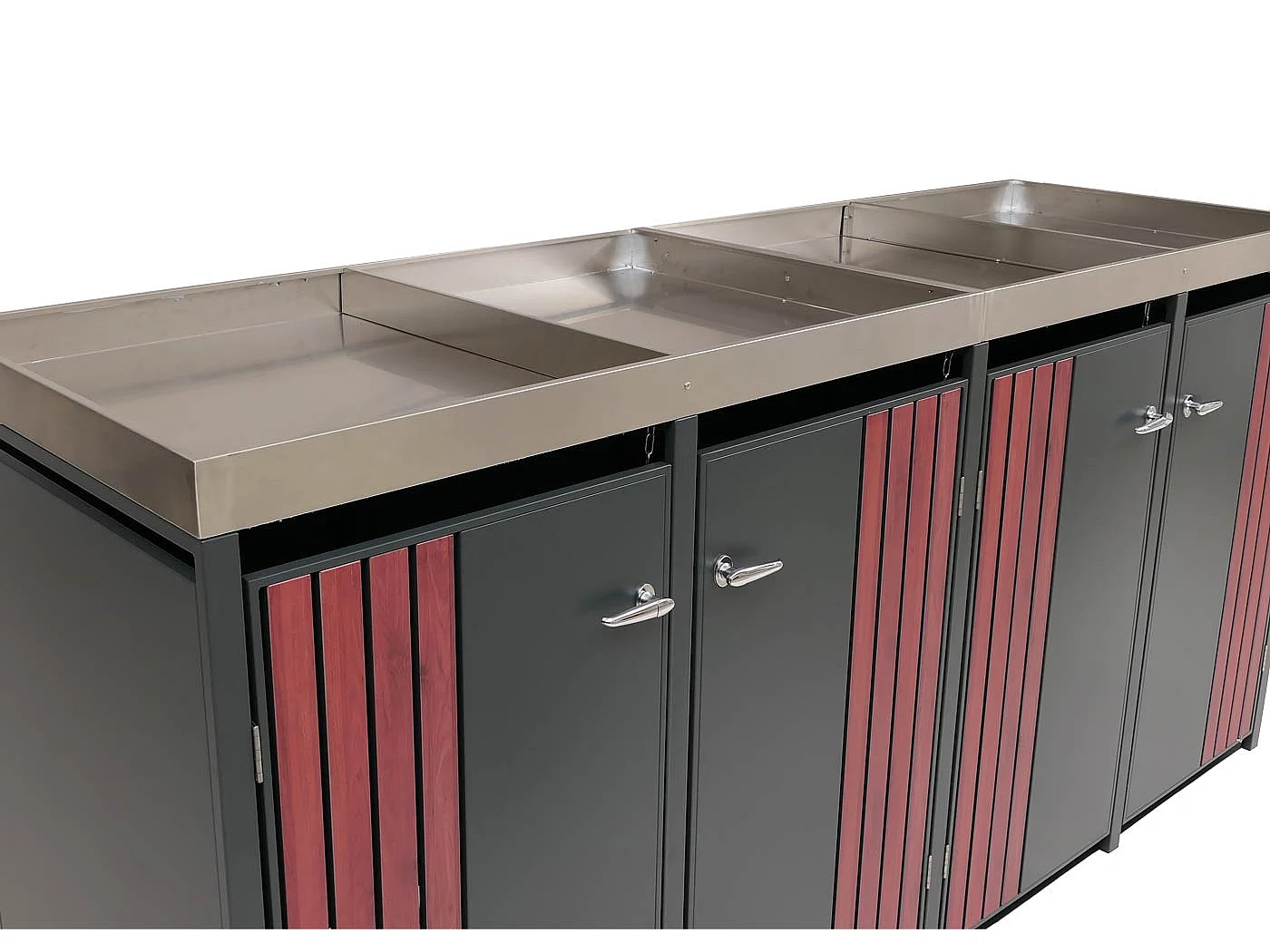 Osłona na pojemnik na śmieci MCW-O67,  antracytowy wygląd drewna ciemny