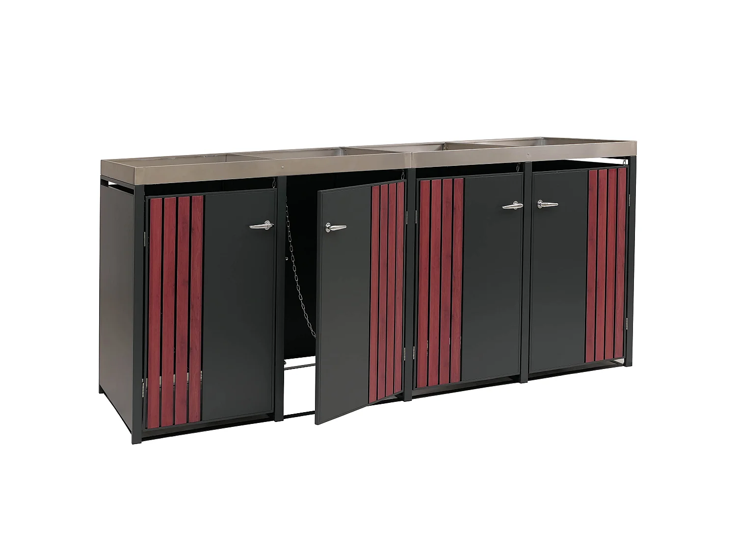 Osłona na pojemnik na śmieci MCW-O67,  antracytowy wygląd drewna ciemny