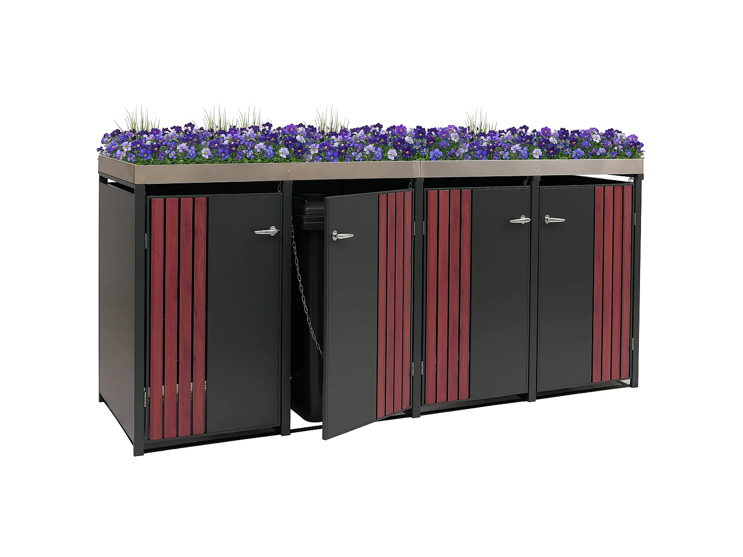 Osłona na pojemnik na śmieci MCW-O67,  antracytowy wygląd drewna ciemny