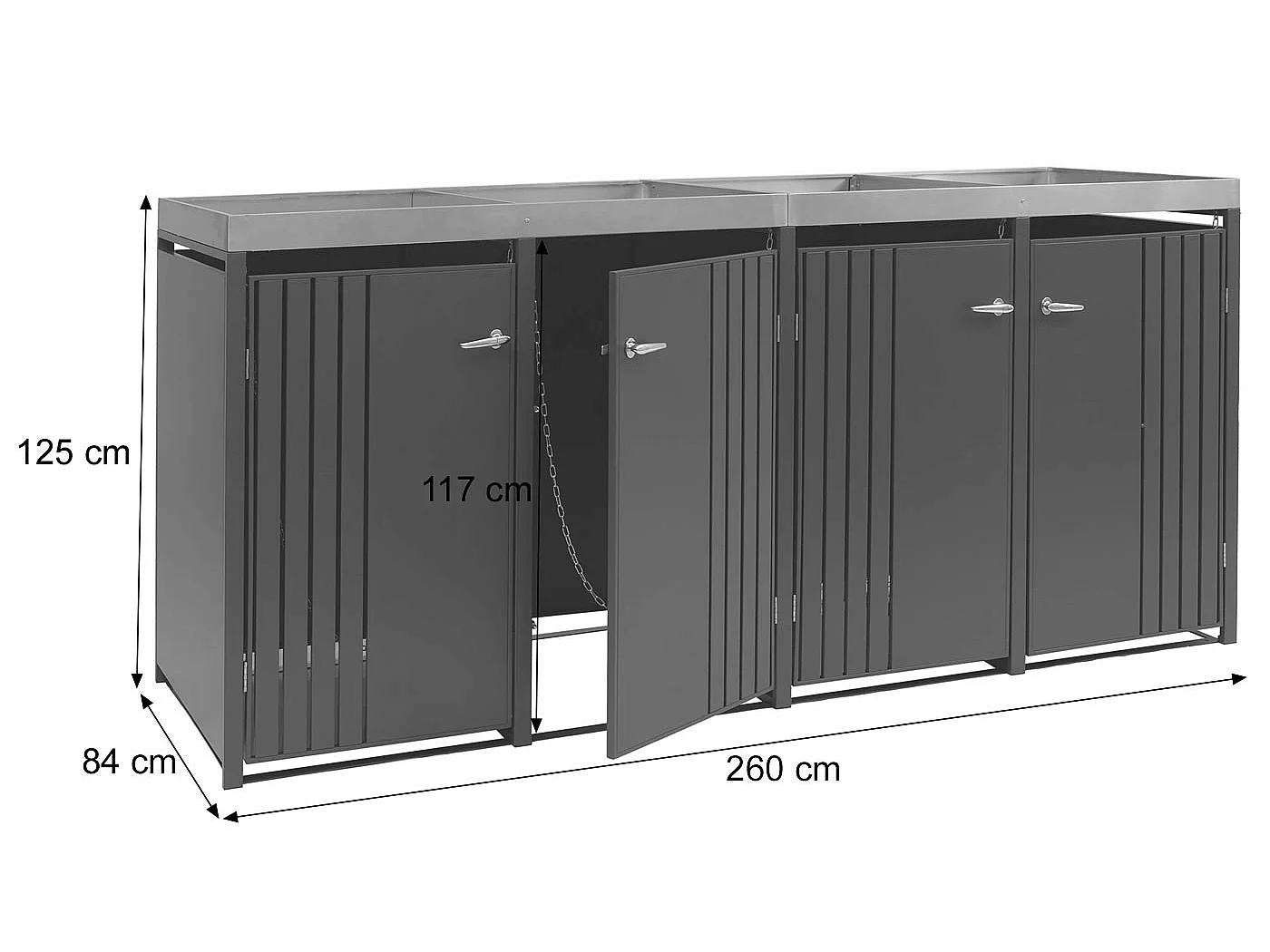 Osłona na pojemnik na śmieci MCW-O67,  antracytowy wygląd drewna ciemny