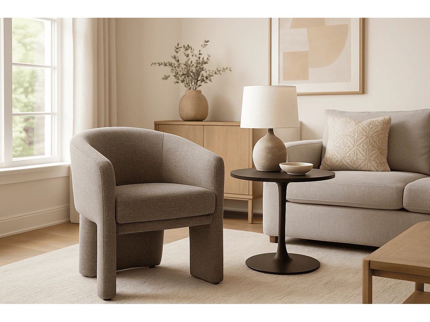 Sessel Nelly/Stoffbezug/Grau