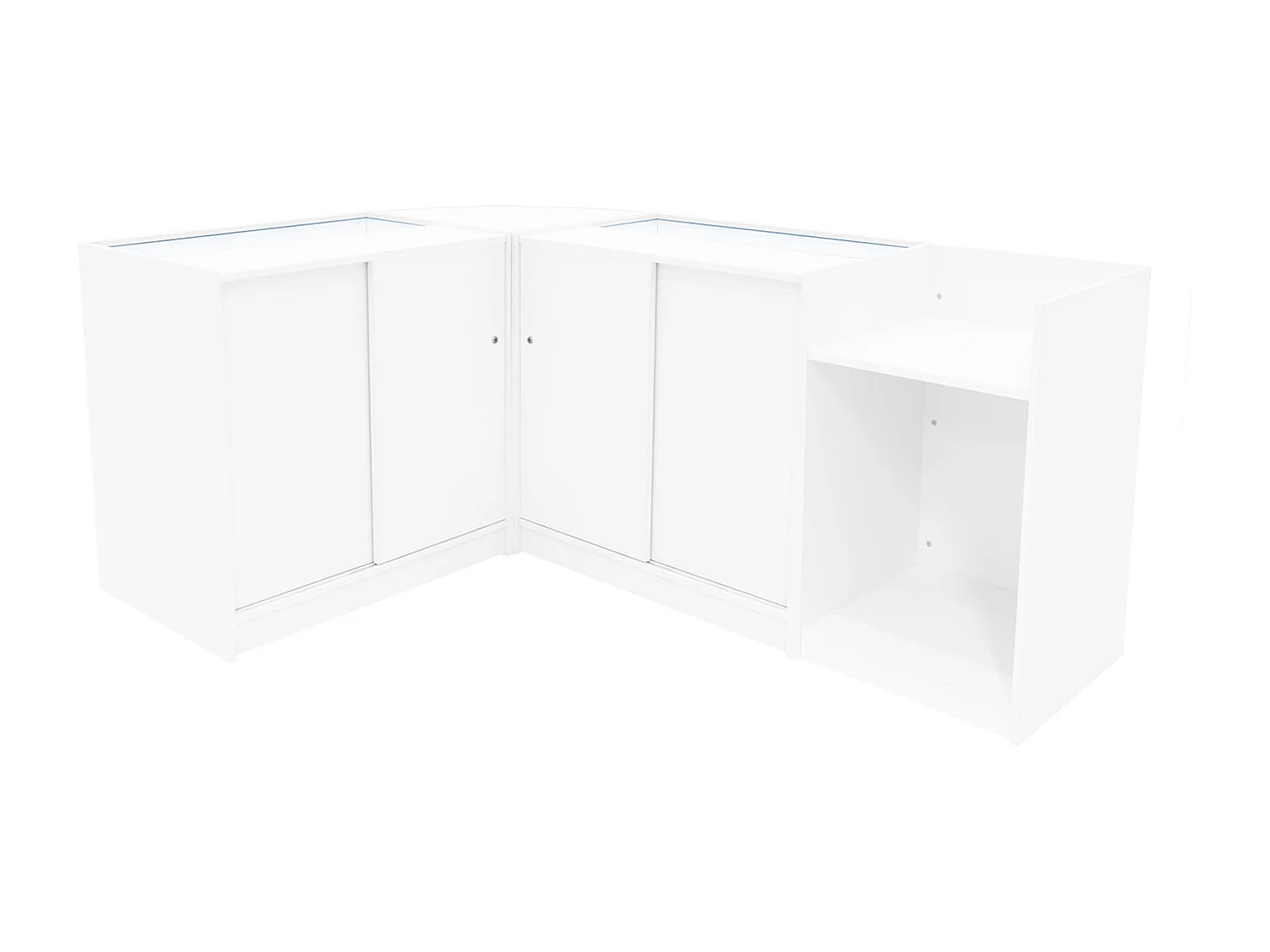 Gravity LED Verkaufstheken-Set CM60 + B900 + C900 + TB60 – Weiß