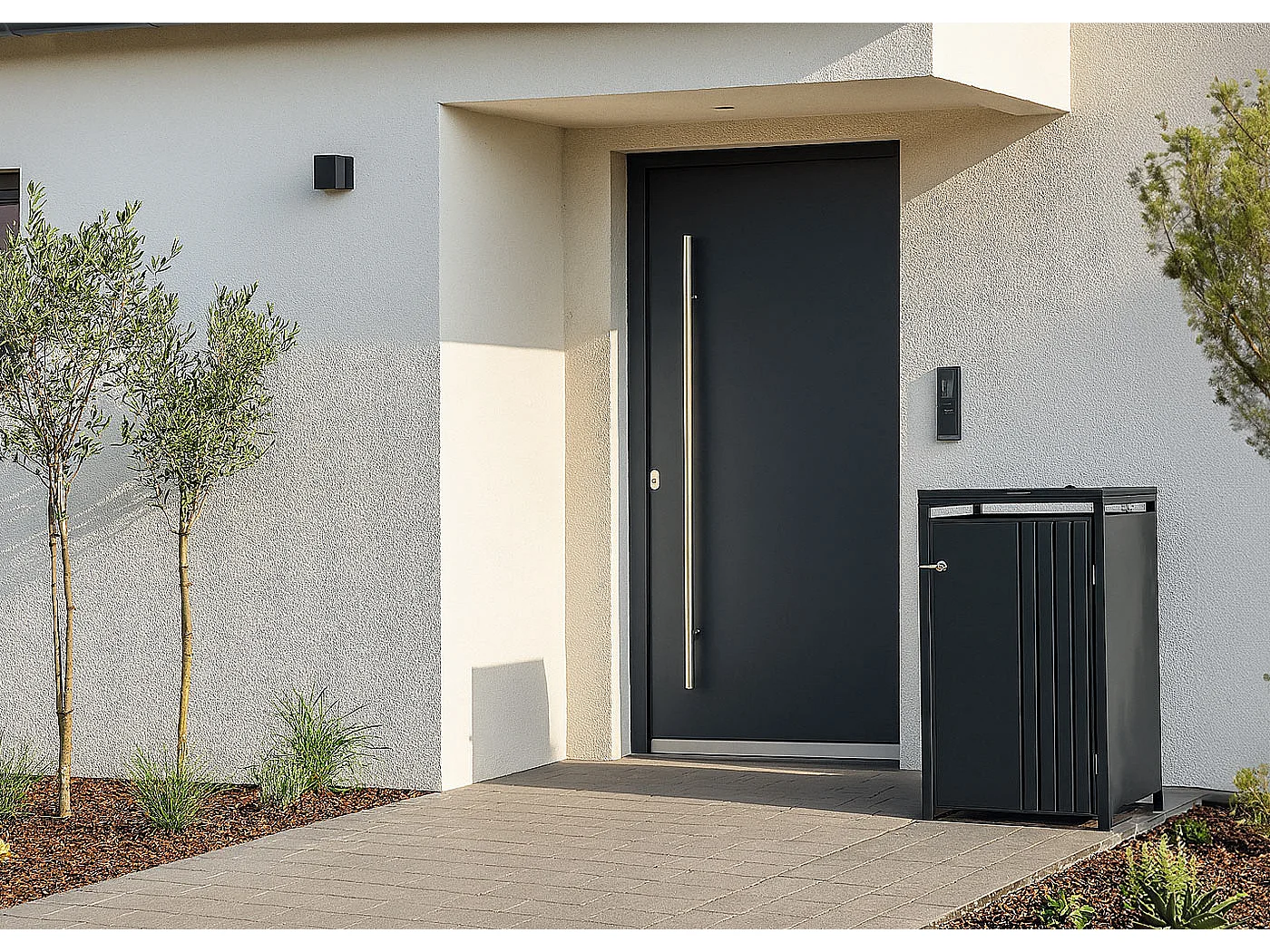 1-persoons afvalcontainerbehuizing MCW-O67,  antraciet