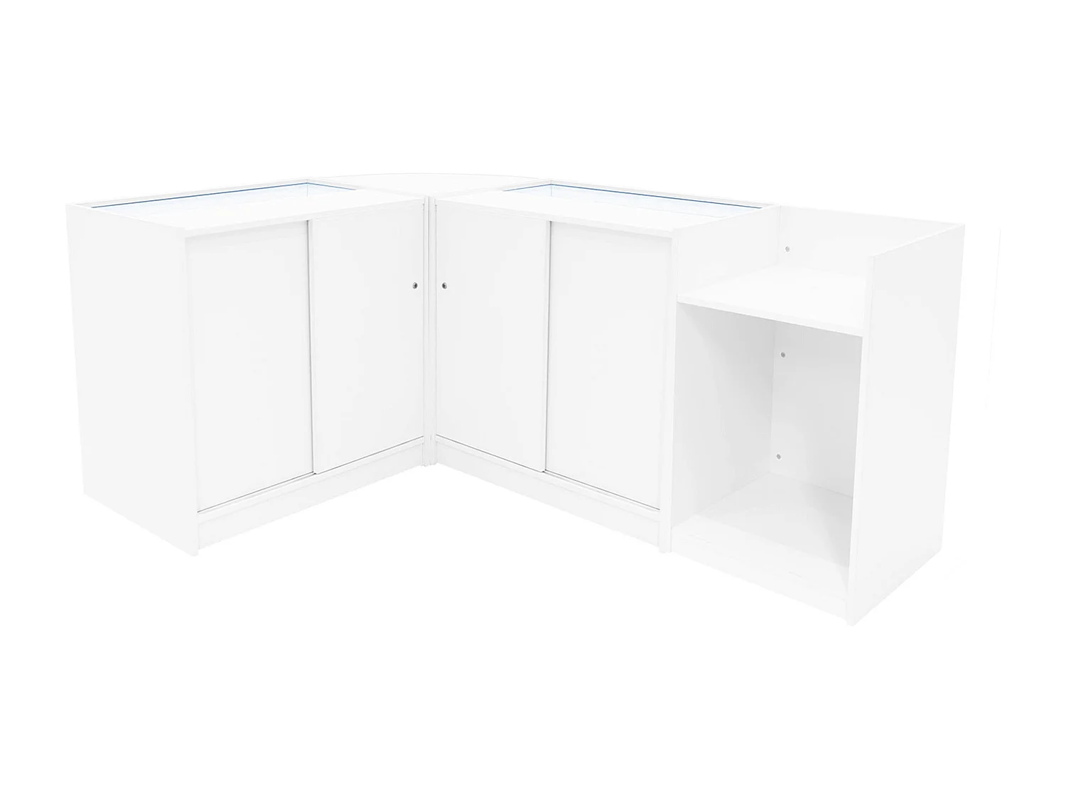 Set Banconi Bianco Theia LED K900 C900 LM60 TB60 con Vetrina e Serratura