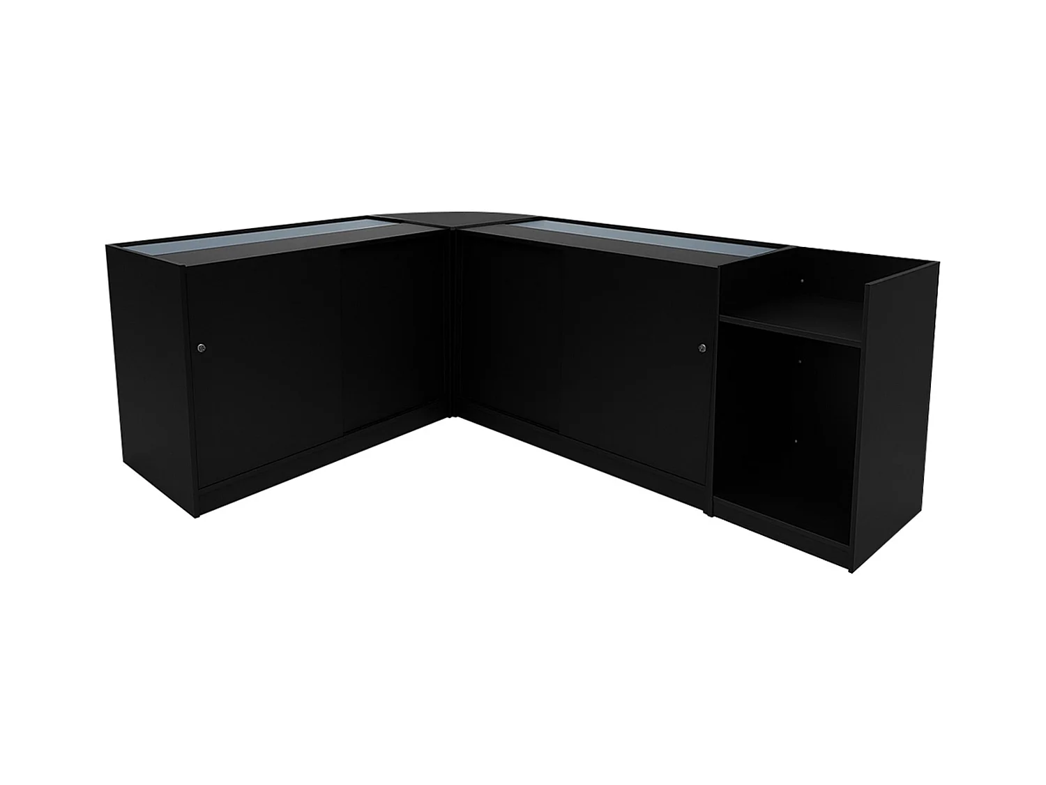 Gravity LED Verkaufstheken-Set CM60 + B1200 + C1200 + TB60 – Schwarz