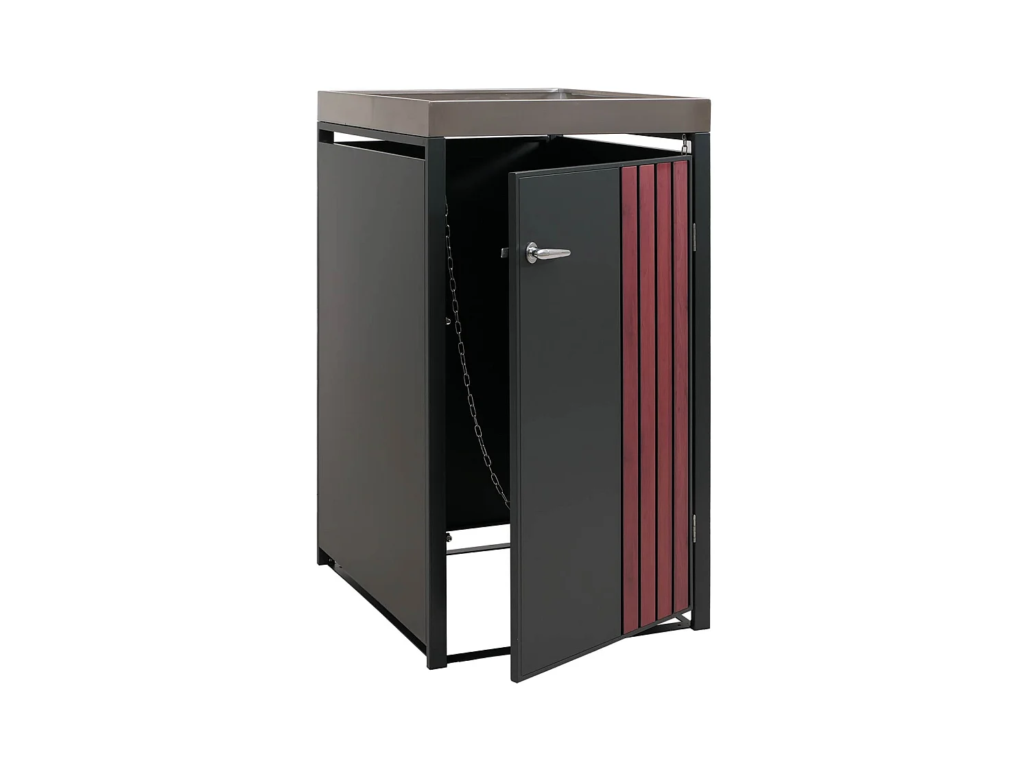 Osłona na pojemnik na śmieci 1 MCW-O67,  antracytowy wygląd drewna ciemny