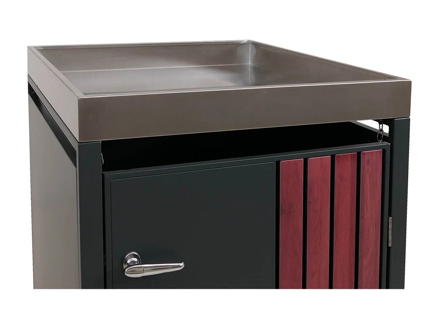 Osłona na pojemnik na śmieci 1 MCW-O67,  antracytowy wygląd drewna ciemny