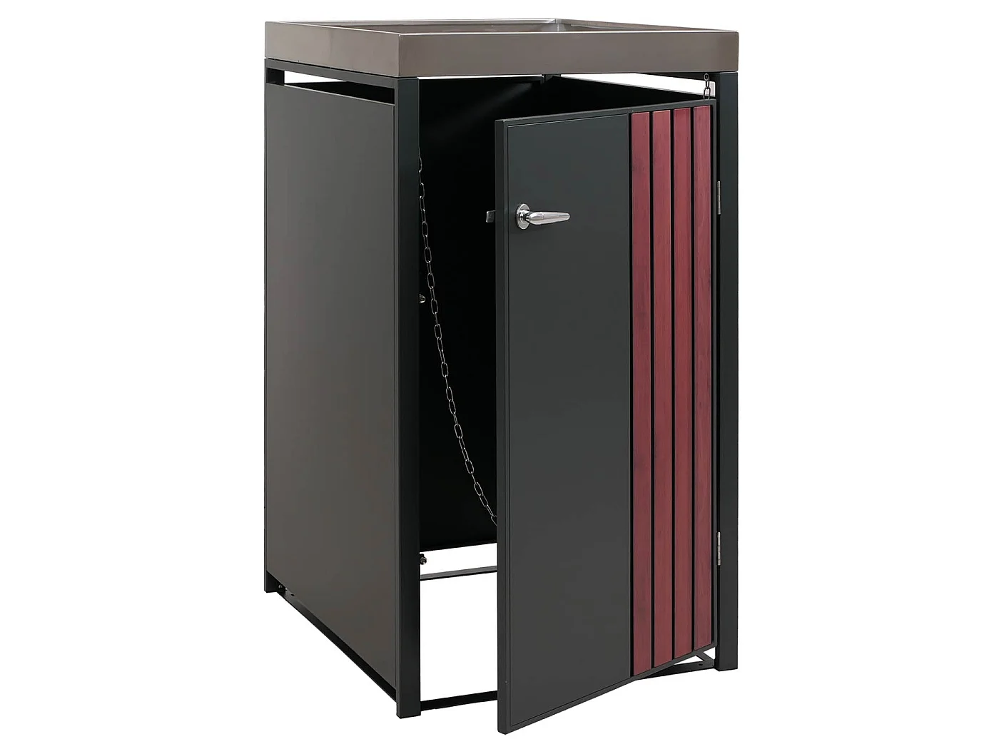 1-persoons afvalcontainerbehuizing MCW-O67,  antraciet houtlook donker