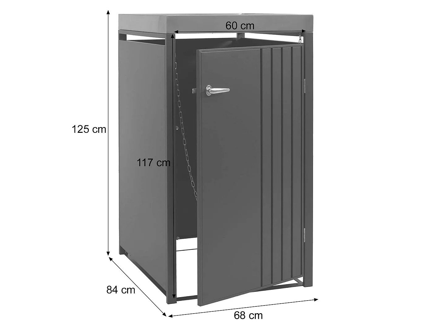 1-persoons afvalcontainerbehuizing MCW-O67,  antraciet houtlook donker