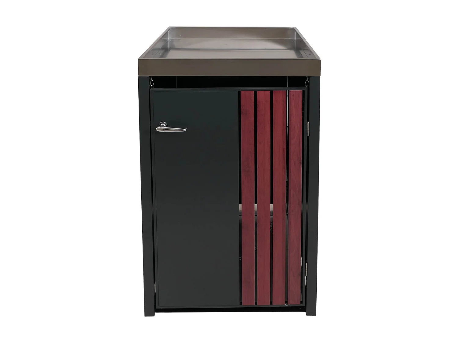 1-persoons afvalcontainerbehuizing MCW-O67,  antraciet houtlook donker