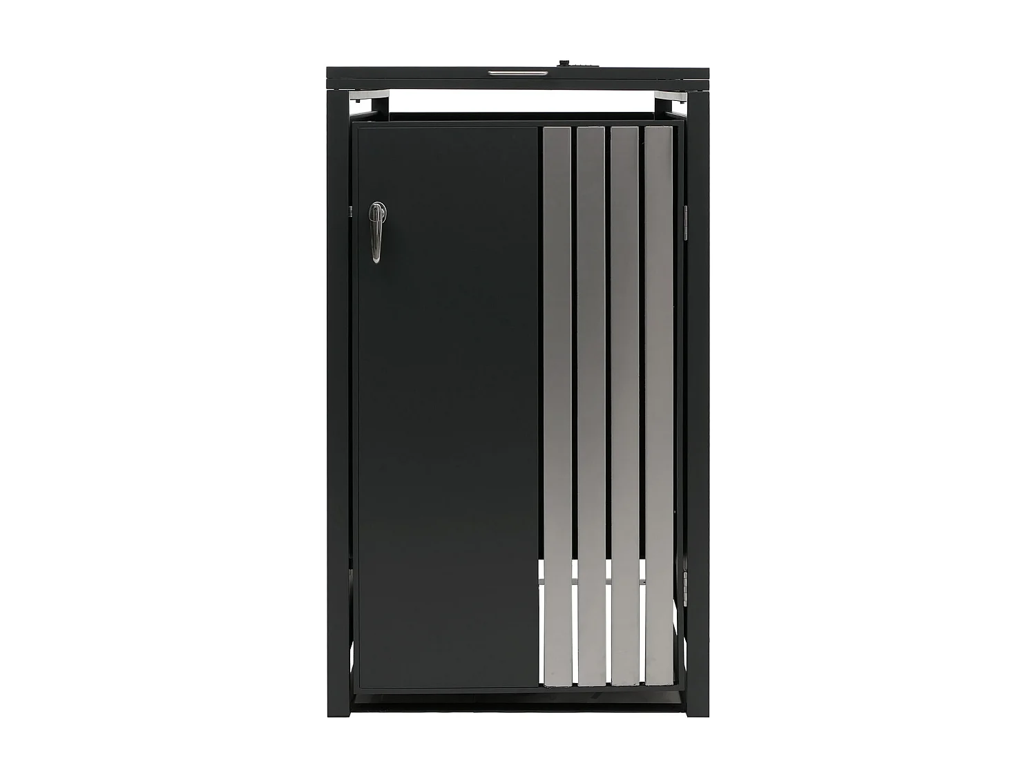 Copribidone singolo MCW-O67, copricassonetto con coperchio, metallo 122x68x84 cm 35 kg ~ antracite acciaio