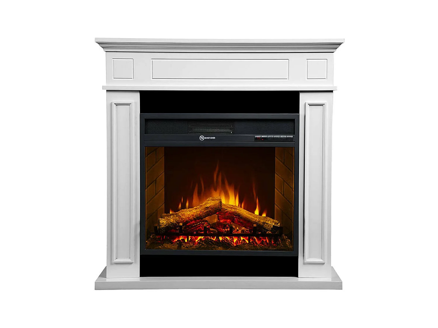 Cheminée Électrique Airola, Surface Chauffable 30 m² Made in Italy, 28x89.5x90.5h cm Blanc