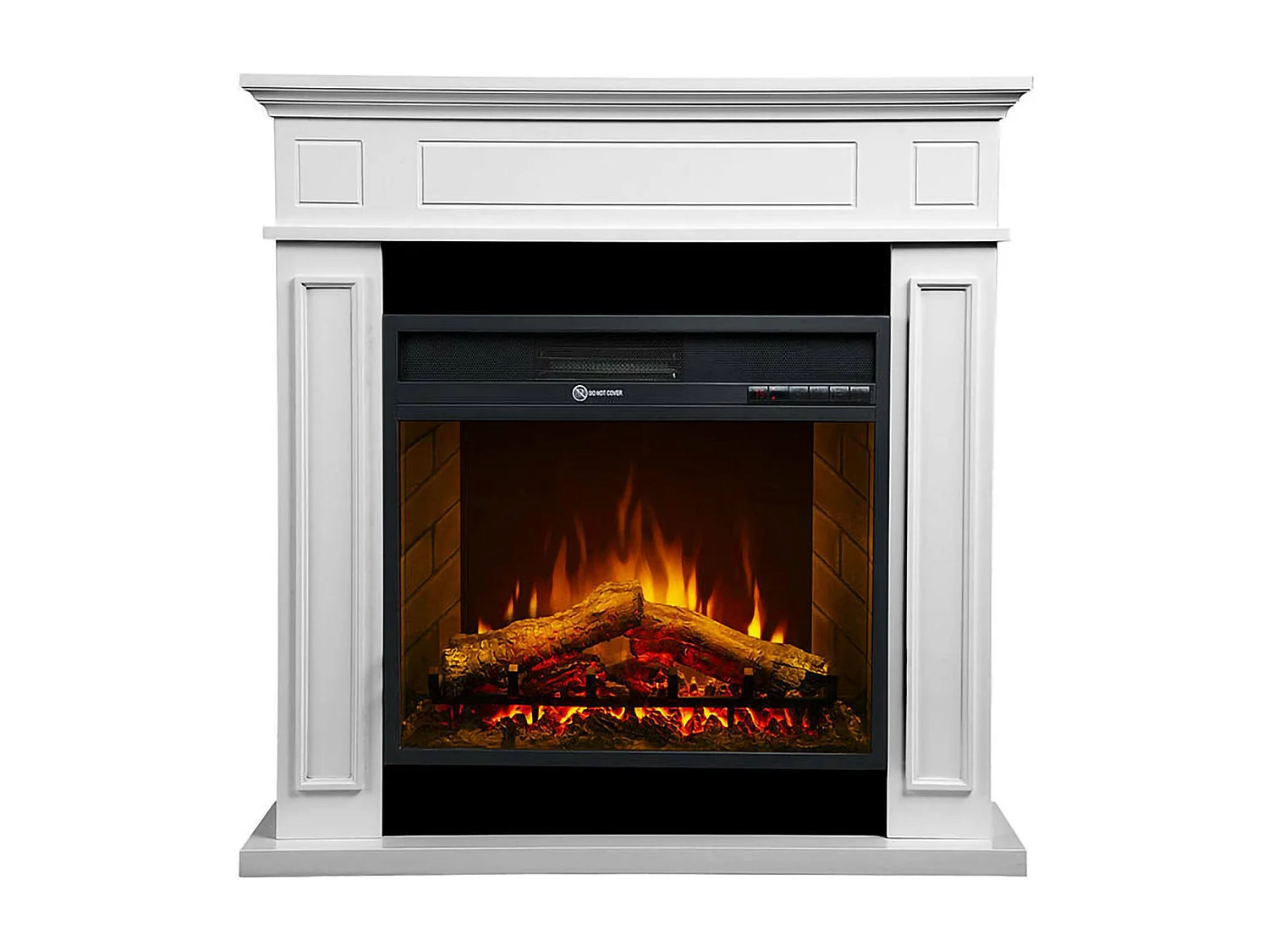 Cheminée Électrique Airola, Surface Chauffable 30 m² Made in Italy, 28x89.5x90.5h cm Blanc