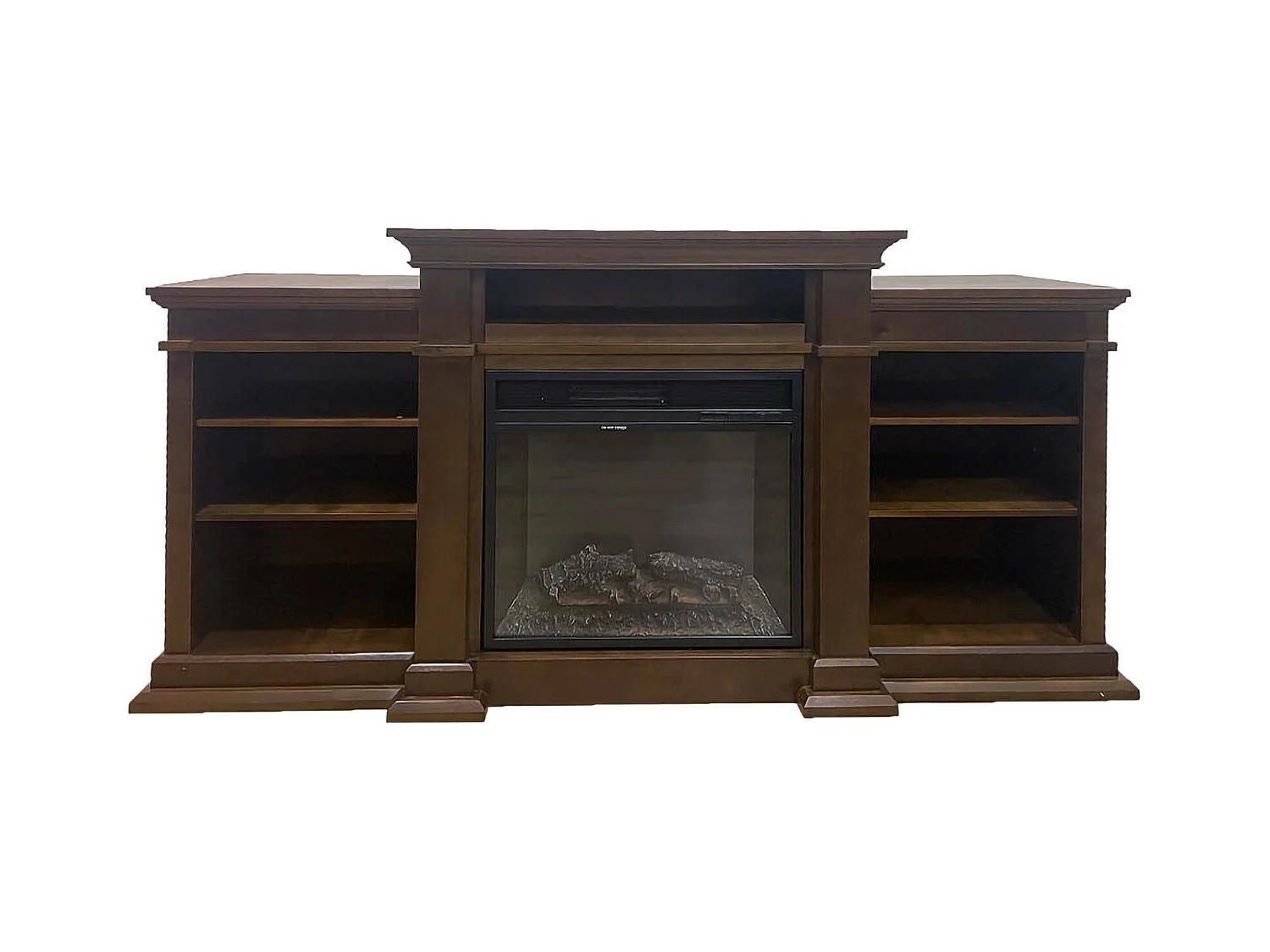 Cheminée Électrique Aramengo, Puissance 900/1800 W Fabriquée en Italie, 179x48x85h cm Marron