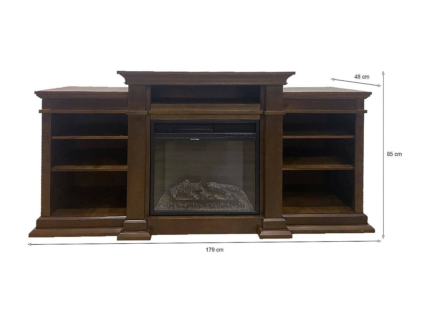 Elektrokamin Aramengo, Leistung 900/1800 W Made in Italy, 179x48x85h cm Braun