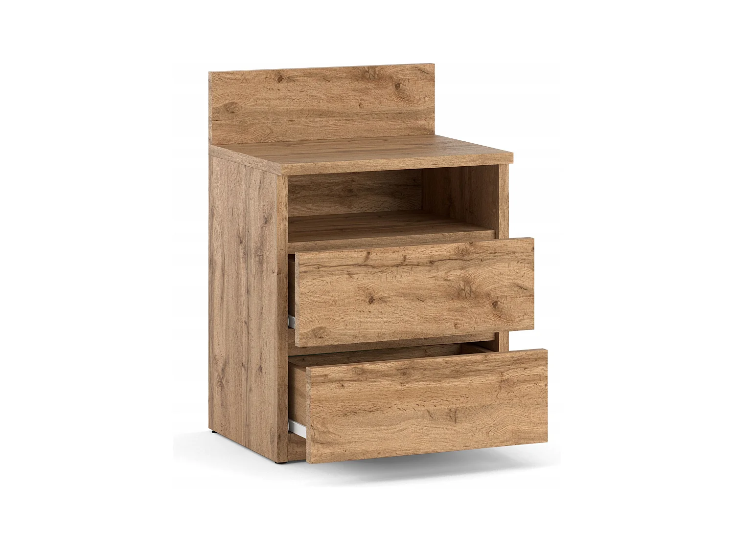 Table de chevet Wotan 40 CM 2 tiroirs 1 étagère – Meuble de chambre à coucher