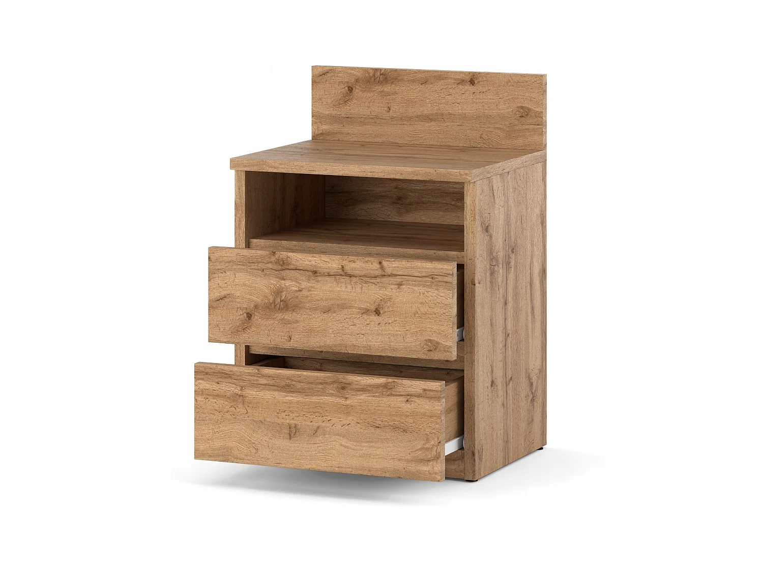 Table de chevet Wotan 40 CM 2 tiroirs 1 étagère – Meuble de chambre à coucher