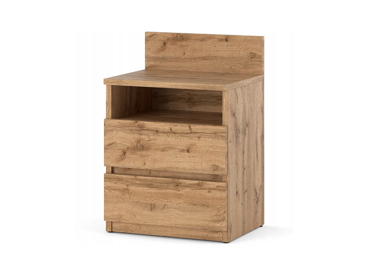 Table de chevet Wotan 40 CM 2 tiroirs 1 étagère – Meuble de chambre à coucher